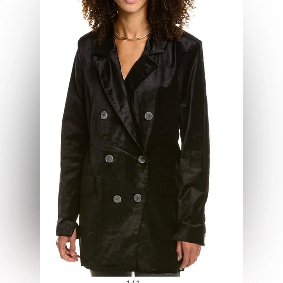 NWOT|| Free People- Cosmo Velvet Black Blazer, Classic staple piece. XS - Picture 3 of 12